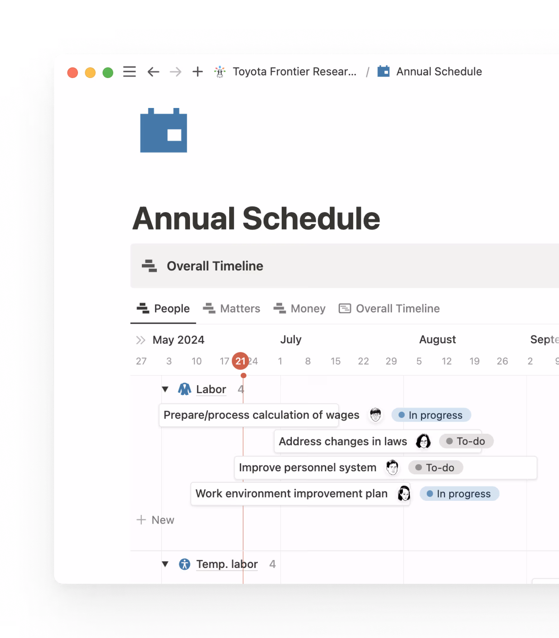 Le planning de recherche de Toyota offre une vision claire et commune à l’entreprise sur les projets en cours depuis un tableau de bord complet et unique.