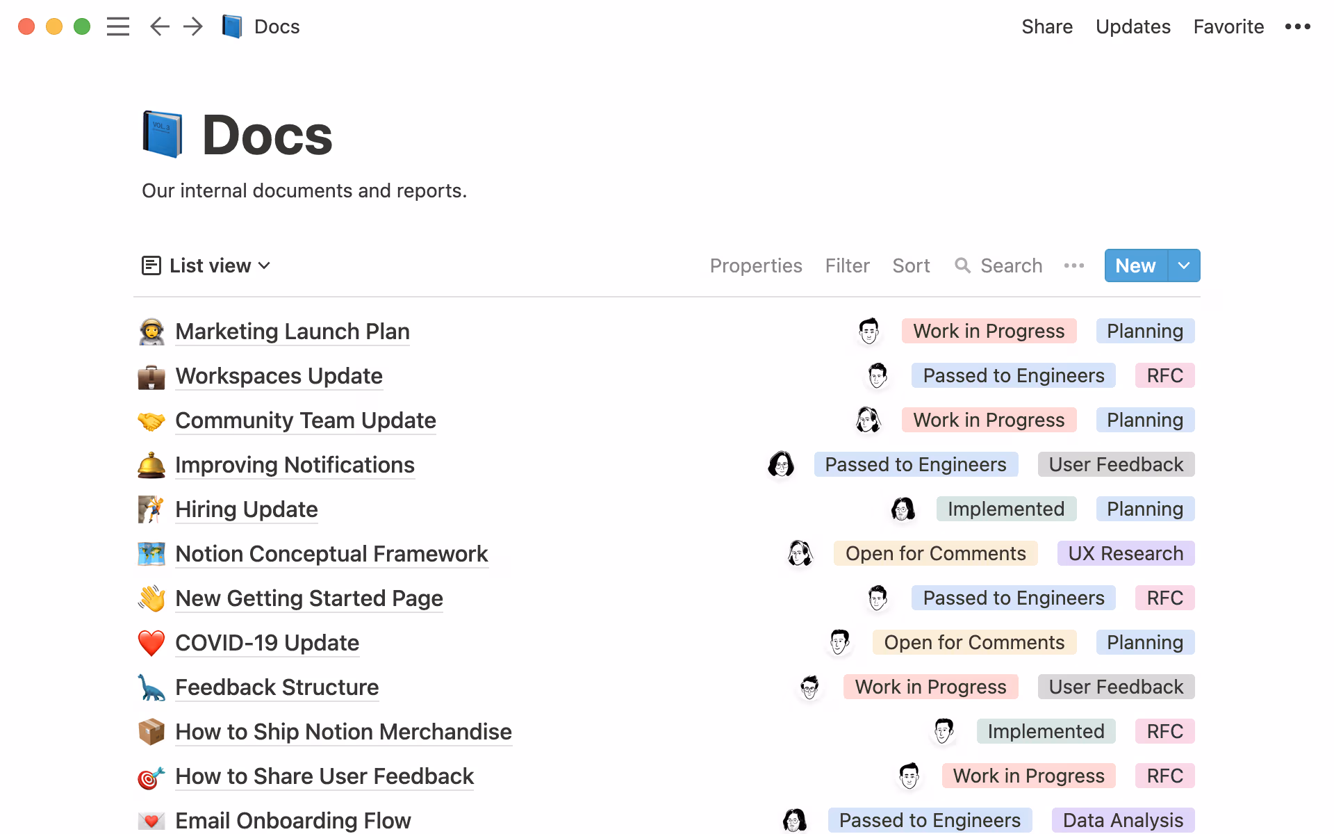 Notre base de données de documents partagés contient les mises à jour, les appels à commentaires (RFC) et bien d’autres types de documents.