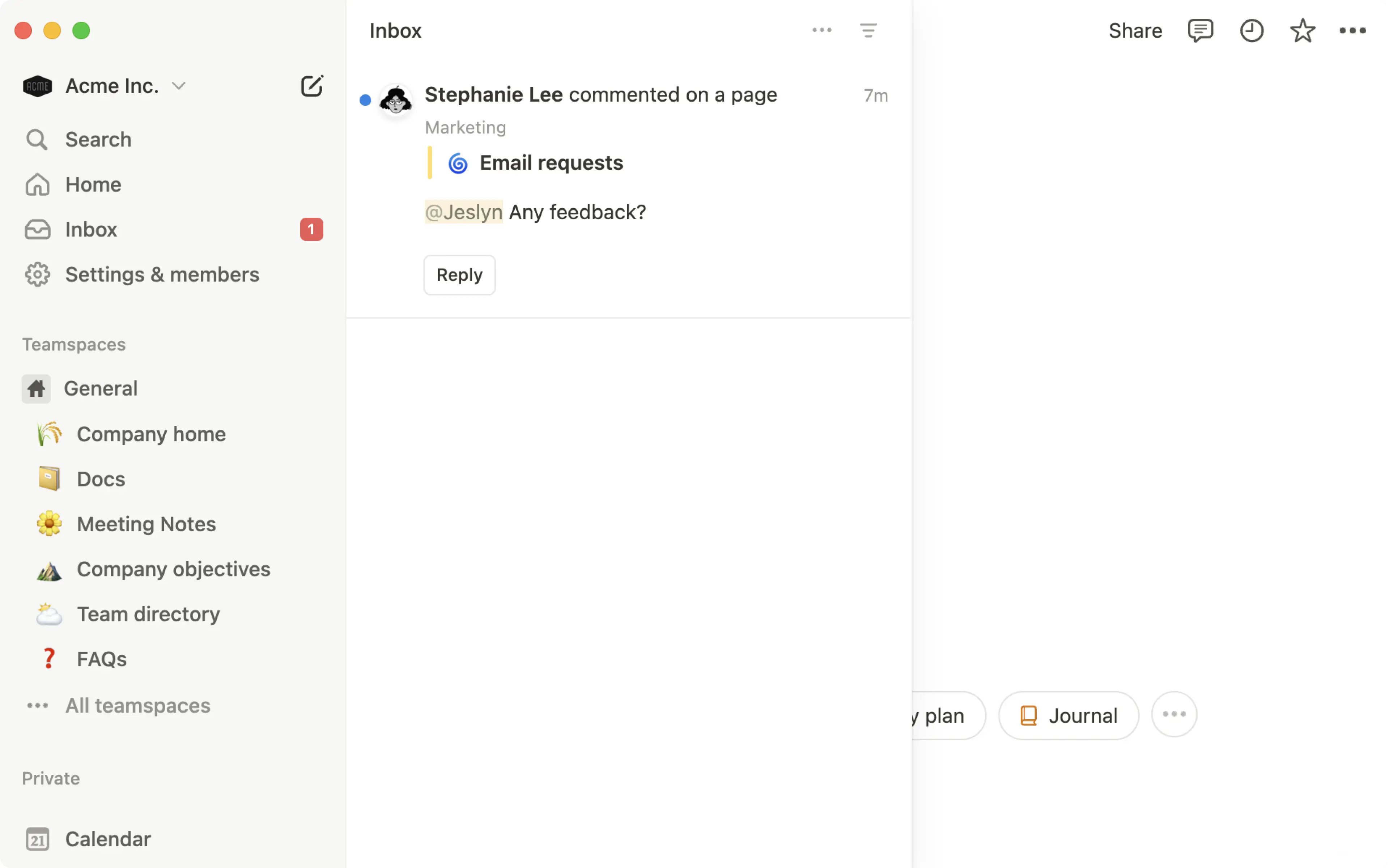 Mises à jour et notifications ─ bannière