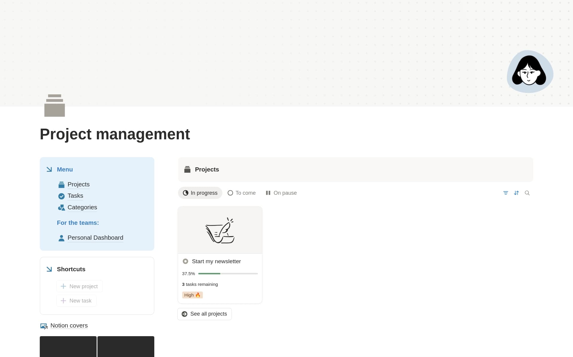 ภาพหน้าจอของคอลเล็คชั่น Build your business in Notion โดย Notion