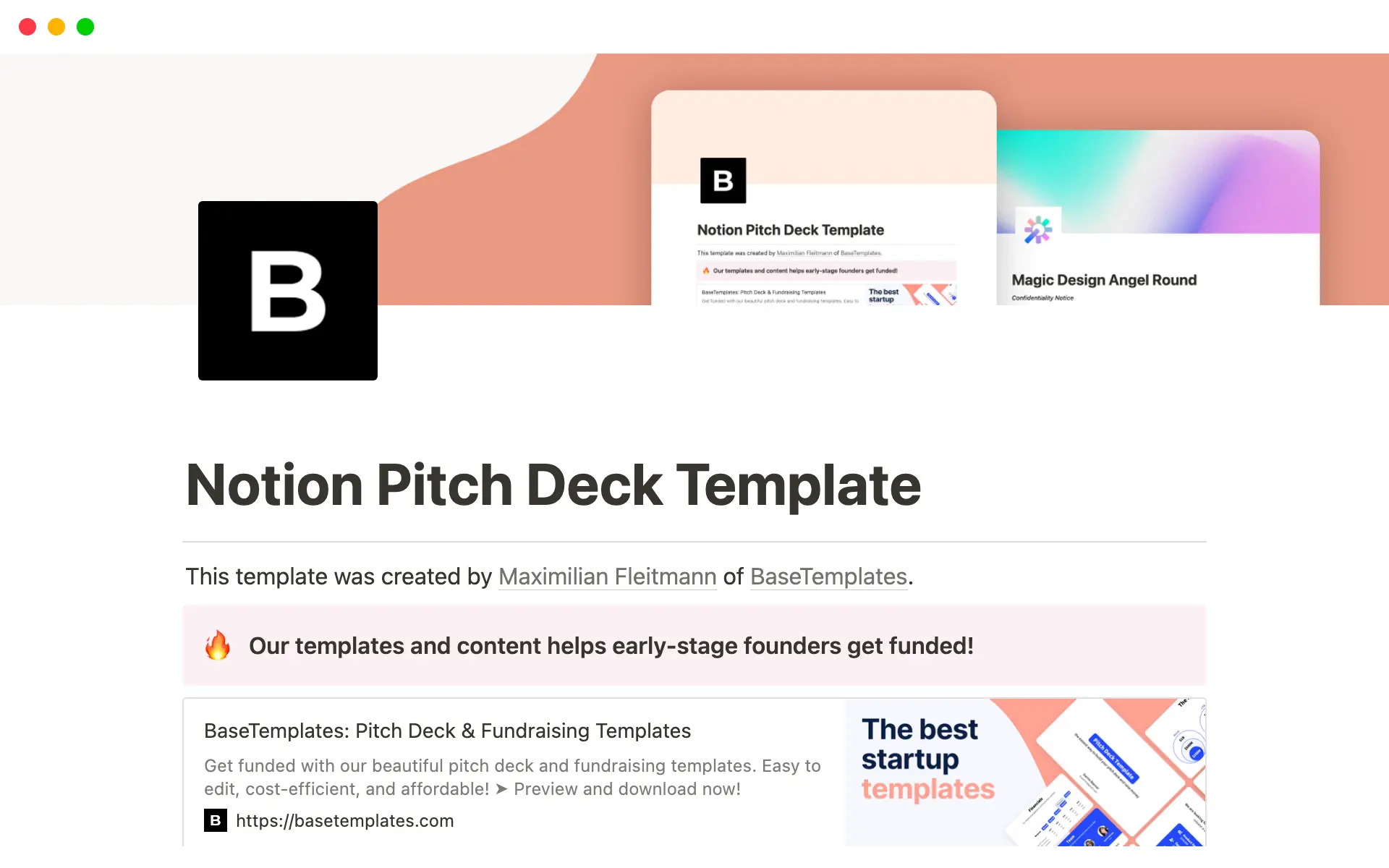 Aperçu du modèle de Pitch Deck Template